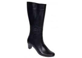 Cizme lungi dama din piele naturala, cu fermoar, negre, IMBLANITE - MVS33